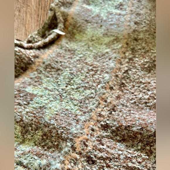 Free People Snowflake Sweater Gingerbread Combo pink cropped small puff sleeve - Picture 9 of 9